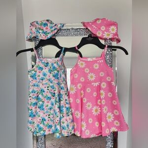 Floral and Daisy Print Dresses with Matching Hats
